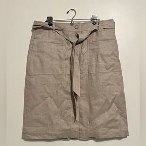 NWT J. Crew Khaki Button Front Chino Skirt Size 16